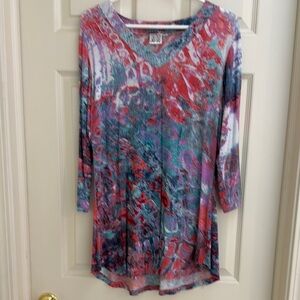 Parsley & Sage Multicolor V-Neck Women's Top M